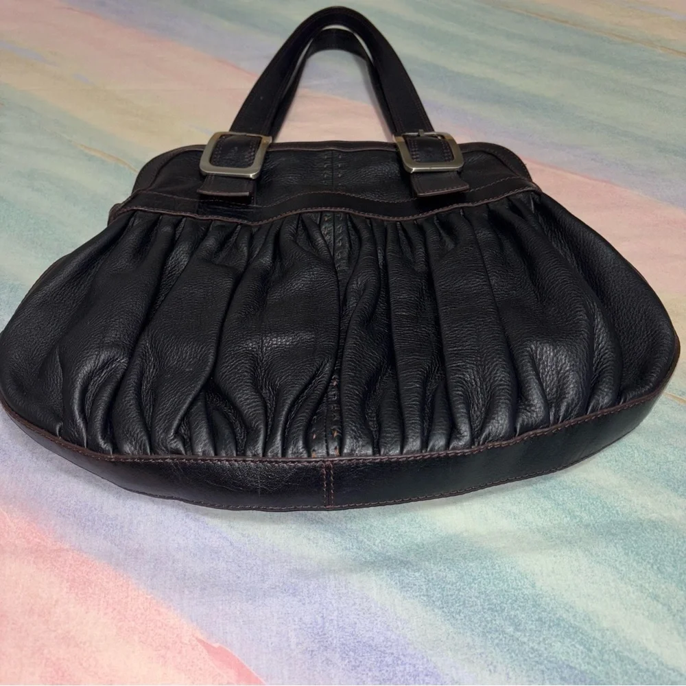 Cole Haan Village Soft Rouched Satchel Black